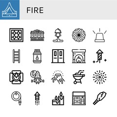 fire simple icons set