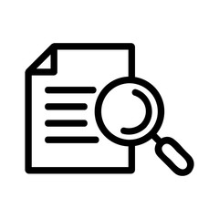 Search for information icon vector. A thin line sign. Isolated contour symbol illustration