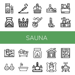 sauna icon set