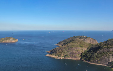 Fototapeta na wymiar Brazilian seascape at sunny day on Rio de Janeiro, Brazil.