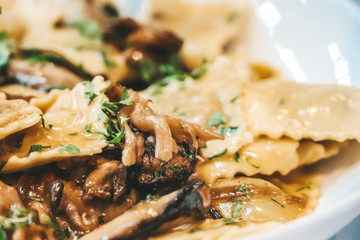 Traditional italian pasta close up