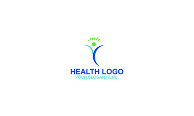 simple creative unique Health Logo Template, Business development - concept logo design. Abstract swoosh human character with  leaf creative vector sign.