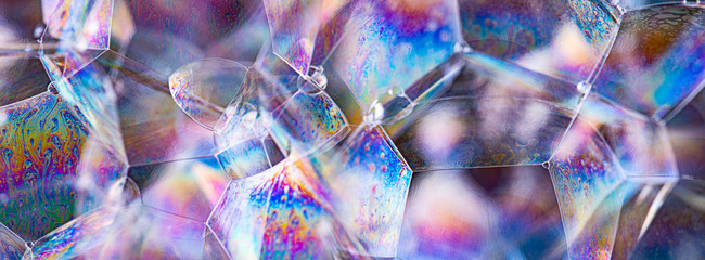 soap bubbles close up in the detail - macro photography