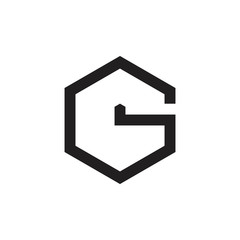 letter g hexagonal geometric logo vector