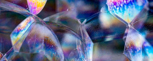 Aluminium Prints Macro photography soap bubbles close up in the detail - macro photography