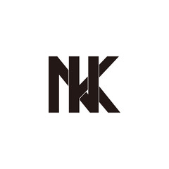 Obraz premium letter nk linked monogram overlapping logo vector