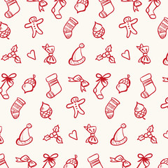 Christmas Doodle Pattern - Holiday celebration Xmas winter season December Merry Christmas - Snow decoration invitation ornament drawing