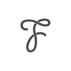 Obraz premium letter ft simple ribbon curves design logo vector