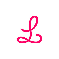 letter l simple ribbon curves design logo vector