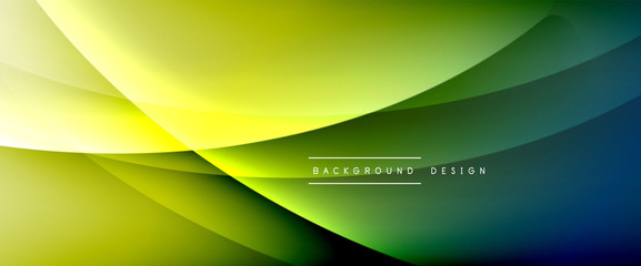 Wave liquid style lines with shadows and light on gradient background. Trendy simple fluid color gradient abstract background with dynamic straight shadow line effect