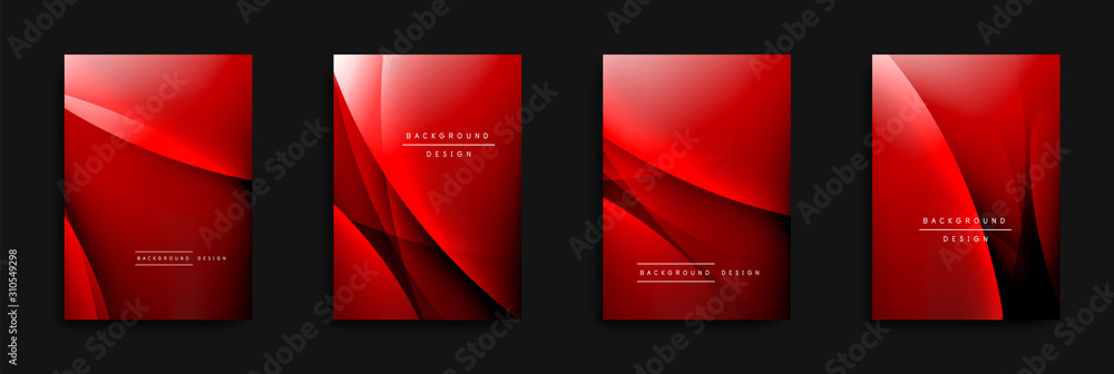 Aufkleber wave covers set with fluid gradients. dynamic trendy abstract background with flowing wavy lines. ve