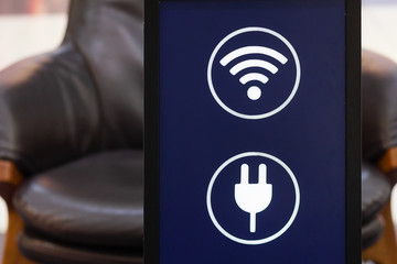 free place in the Mall for charging devices and Wi-Fi