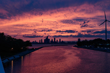 Obraz premium sunset over the city