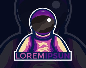 astronaut Esport logo design template