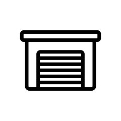 Garage for car icon vector. A thin line sign. Isolated contour symbol illustration