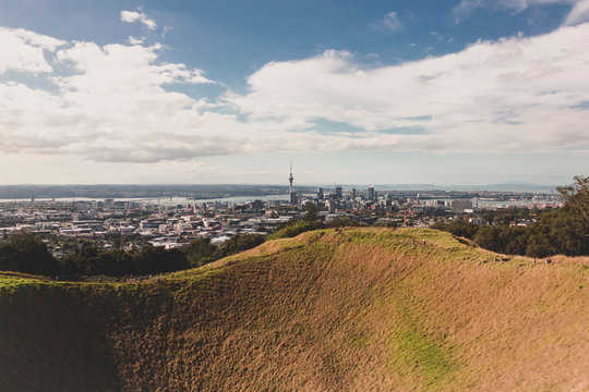 Mount Eden Crater And Auckland Panorama