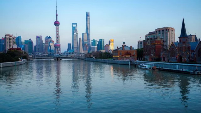 Time-lapse of Shanghai skyline, China