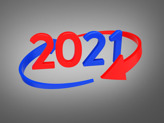New Year 2021 Creative Design Concept - 3D Rendered Image	