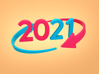 New Year 2021 Creative Design Concept - 3D Rendered Image	