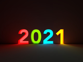 New Year 2021 Creative Design Concept - 3D Rendered Image	