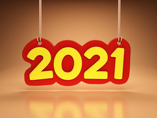 New Year 2021 Creative Design Concept - 3D Rendered Image	