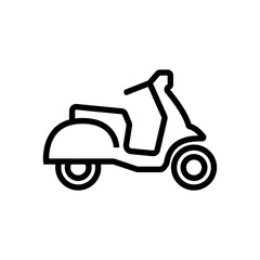 moped icon vector. A thin line sign. Isolated contour symbol illustration