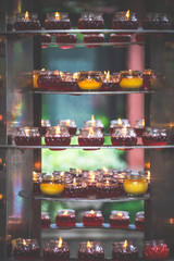 Fire burning in the memorial candles