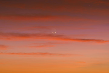Sky gradient from blue to orange sunset