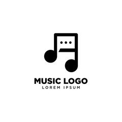 Music Chat Logo template, Music icon logo design inspiration