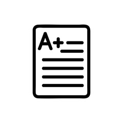 Test results icon vector. A thin line sign. Isolated contour symbol illustration