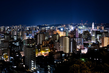 Fototapeta na wymiar 城山より見る鹿児島市街地の夜景 