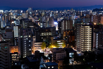 Obraz premium 城山より見る鹿児島市街地の夜景 