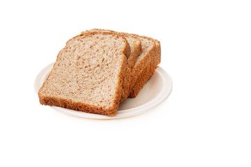 Whole grain bread isolated on white background..