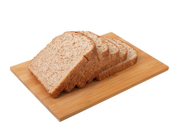 Whole grain bread isolated on white background..