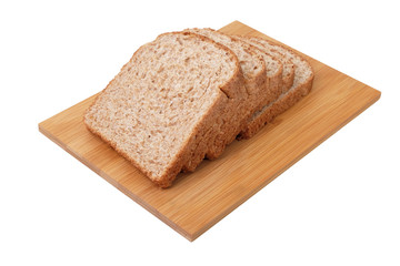 Whole grain bread isolated on white background..