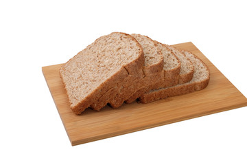 Whole grain bread isolated on white background..