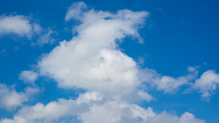 Fototapeta na wymiar Blue sky with clouds that move into the rainy season in Southeast Asia