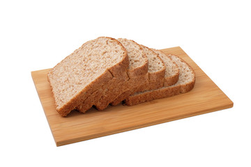 Whole grain bread isolated on white background..