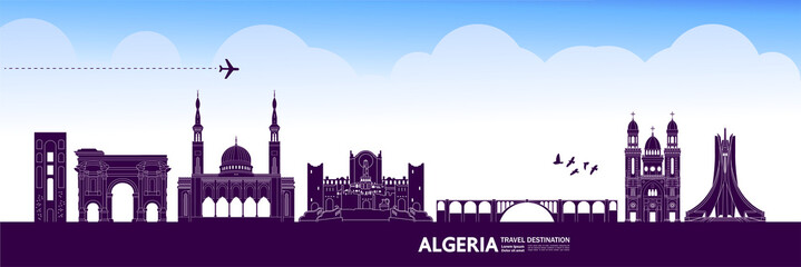 Algeria travel destination grand vector illustration. 