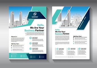 Naklejka premium Business abstract vector template. Brochure design, cover modern layout, annual report, poster, flyer in A4 with colorful triangles, geometric shapes for tech, science, market with light background