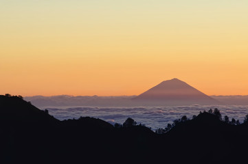 View from top of Mount RInjani, Lombok, Indonesia.