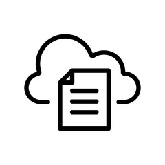 cloud storage icon vector. A thin line sign. Isolated contour symbol illustration