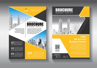 Business abstract vector template. Brochure design, cover modern layout, annual report, poster, flyer in A4 with colorful triangles, geometric shapes for tech, science, market with light background