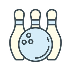 Bowling pin and ball vector icon design templates