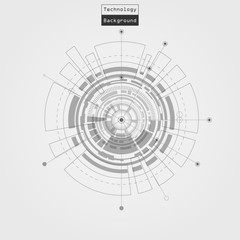 Modern digital technology, electrical circuits and systems work on abstract white backgrounds, vector illustrations.