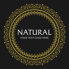 Victorian Circle Ornament Badge Decorative Style Classic Frame Template