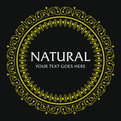 Victorian Circle Ornament Badge Decorative Style Classic Frame Template