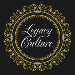 Victorian Circle Ornament Badge Decorative Style Classic Frame Template