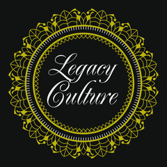 Victorian Circle Ornament Badge Decorative Style Classic Frame Template