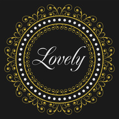 Victorian Circle Ornament Badge Decorative Style Classic Frame Template